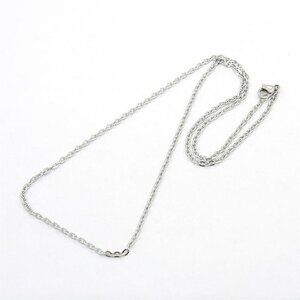 Silver Surgical Stainless Steel 2mm Cable Chain Link Necklace 20" Long